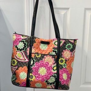 Vera Bradley Ziggy Zinia Tote with Leather